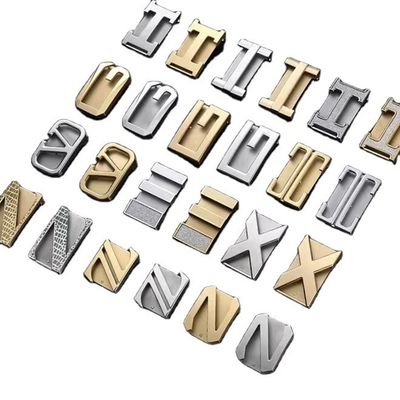 خرید Custom Designer Belts Shiny Silver Letter Logo Shape Zinc Alloy Buckles Plating Metal Belt Buckle online manufacture