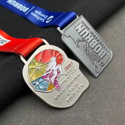 خرید WTD Wholesale 3D Gold Award Marathon Running Sport Medal Customized Zinc Alloy UV Printed Silver Economical Custom Medals online manufacture