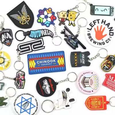 High quality Customized Elastic Soft Durable Cute Pvc Gift With Metal Ring Keychain   Personalized PVC Key Chain