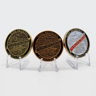 خرید High quality Custom Logo Challenge Coins Manufacturer 3D Zinc Alloy Gold Silver Metal Enamel Hard Enamel Collection Coin Velvet Box Packing from China online manufacture