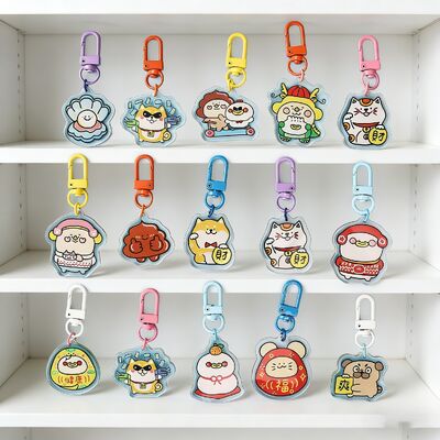 خرید جاکلیدی اکریلیک سفارشی عکس/اسم – هولوگرافیک رنگین کمانی با روکش رزین اپوکسی قطره‌ای online manufacture