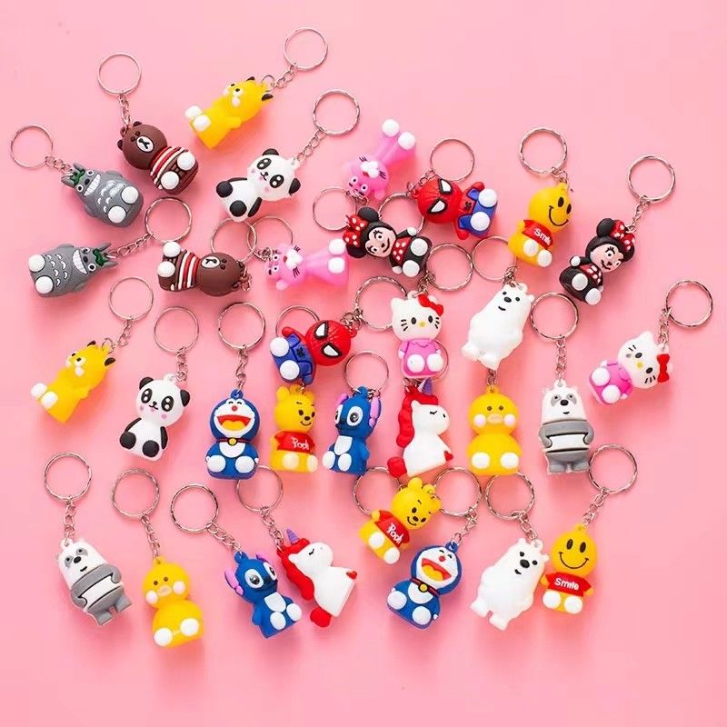 High quality Customized Elastic Soft Durable Cute Pvc Gift With Metal Ring Keychain   Personalized PVC Key Chain