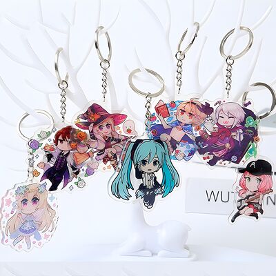 قیمت خوب جاکلیدی اکریلیک سفارشی با فرآیند شفاف و زنجیرهای اتصال جاکلیدی در رنگ‌های سفارشی برای استفاده تبلیغاتی آنلاین