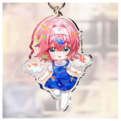 Personalized Cheap Holographic Acrylic Charm Custom Acrylic Anime Keychain