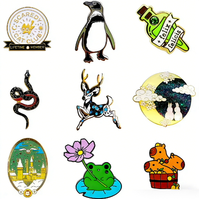 Custom Hard Enamel Pins Manufacturer – Cute Animal Character Badges & Metal Crafts Customization Services
